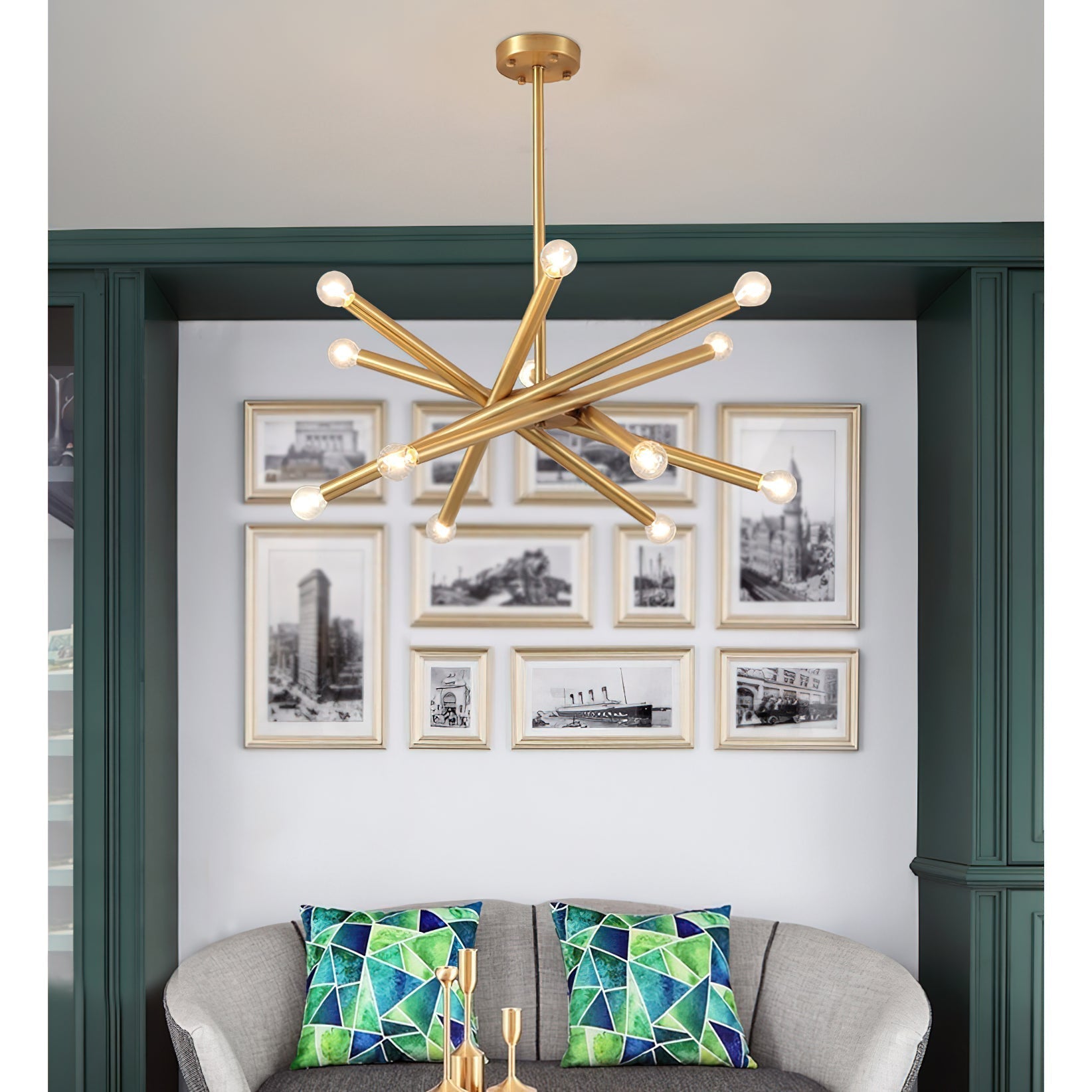 Erliren Eleganter Industrie-Kronleuchter aus Messing-Letslighting