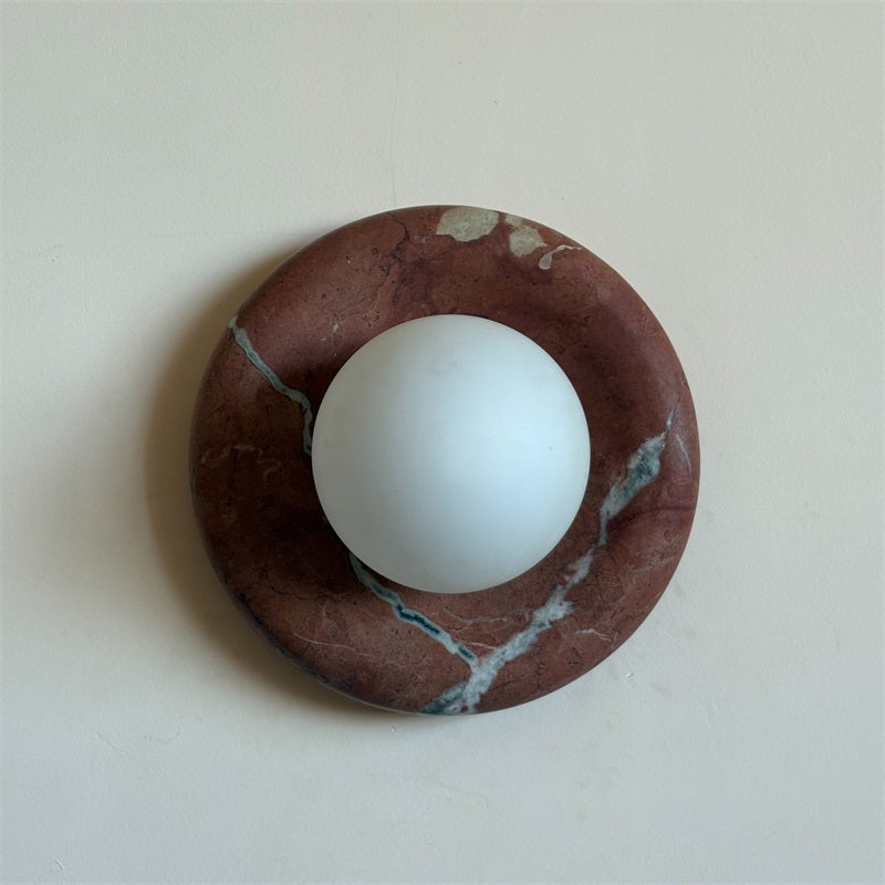 Vomire Premium Nordic Art Red Marble Sconce Wall Lamp - Letslighting