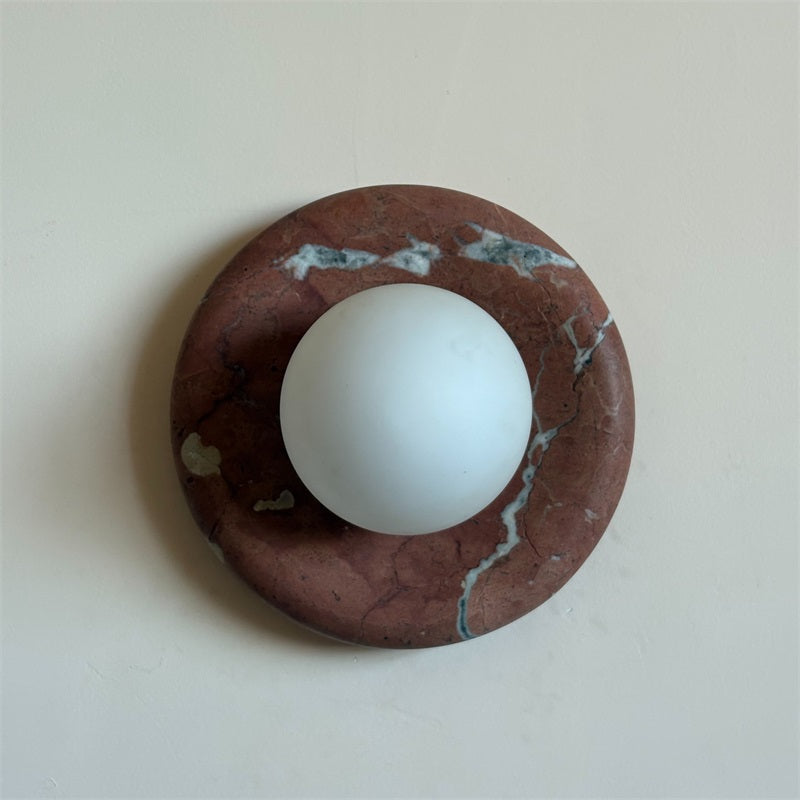 Vomire Premium Nordic Art Red Marble Sconce Wall Lamp - Letslighting