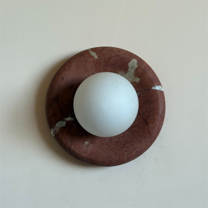 Vomire Premium Nordic Art Red Marble Sconce Wall Lamp - Letslighting