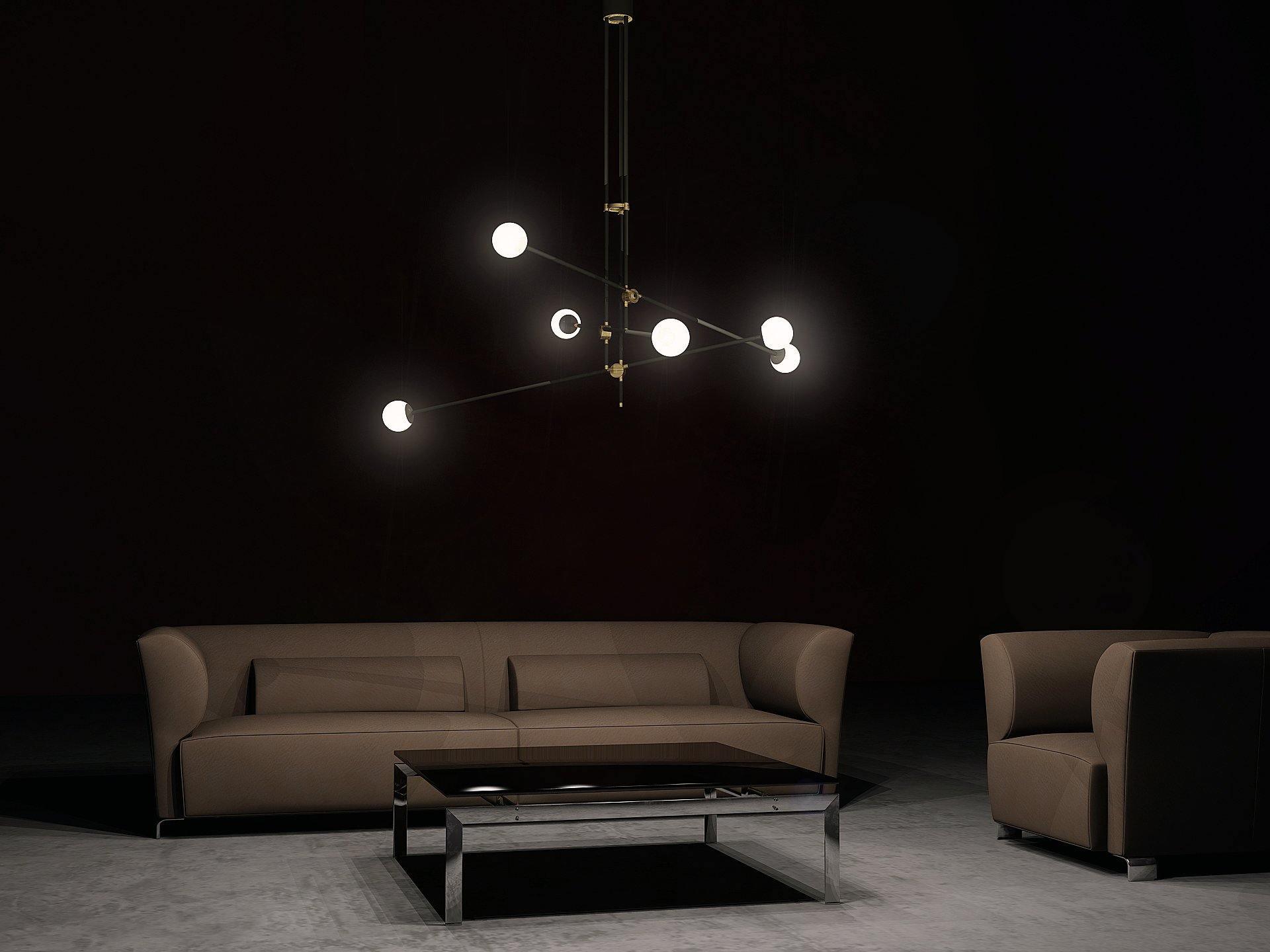 Lustra Kronleuchter SI Messing Glas Globus-Letslighting