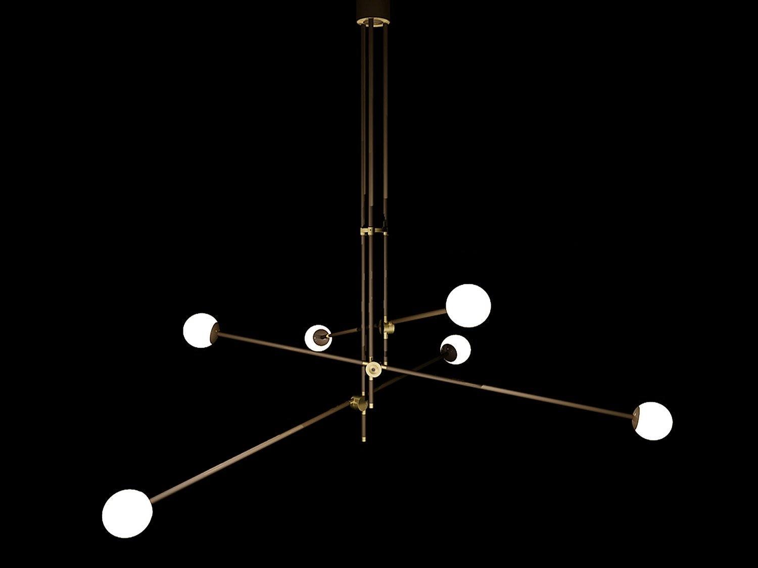 Lustra Kronleuchter SI Messing Glas Globus-Letslighting