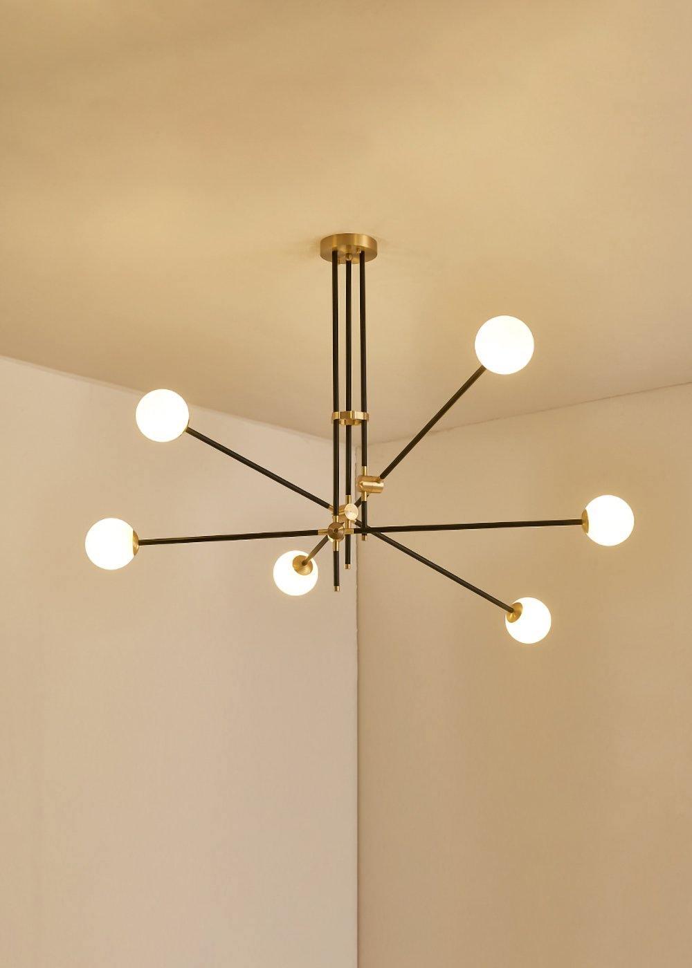 Lustra Kronleuchter SI Messing Glas Globus-Letslighting