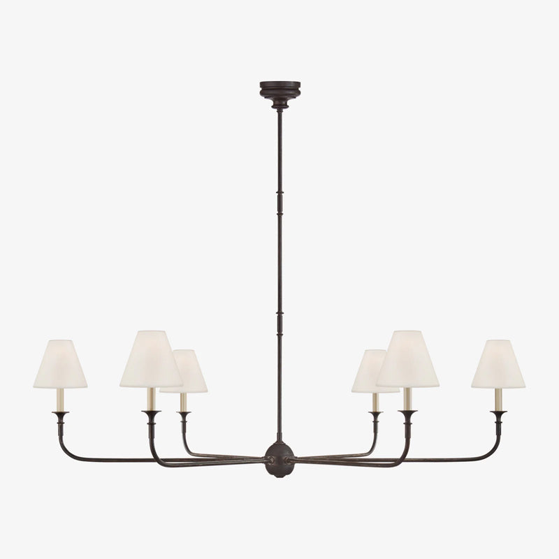 Epoch Vintage Retro Metall Kronleuchter für Wohnzimmer, Schwarz/Weiß/Messing