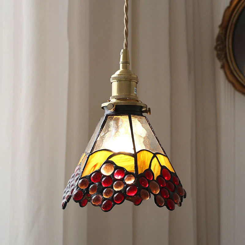 Arisha Vintage Pendelleuchte Buntes Glas Schlafzimmer/Esszimmer