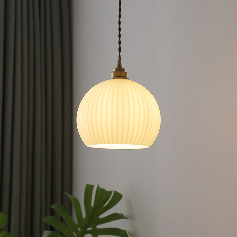 Valentina Minimalistische Kugel Metall/Glas LED Pendelleuchte Weiß/Transparent
