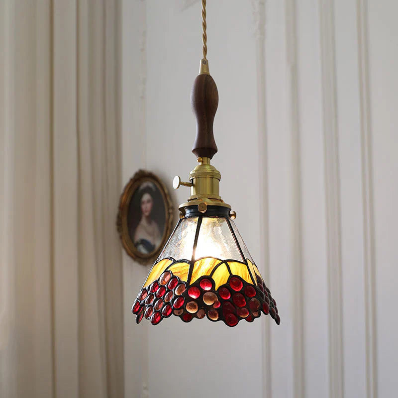 Arisha Vintage Pendelleuchte Buntes Glas Schlafzimmer/Esszimmer