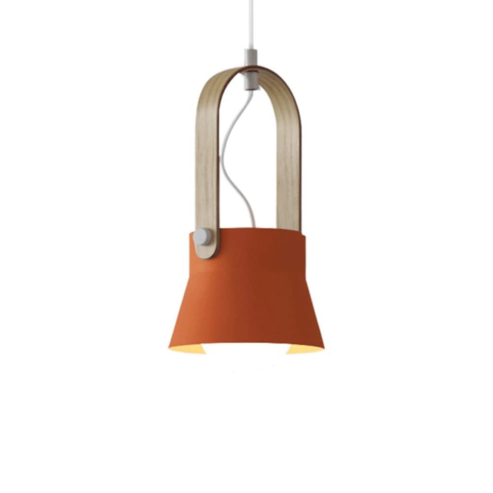 Valentina Vintage Pendelleuchte Schwarz/Orange Metall/Holz Schlafzimmer