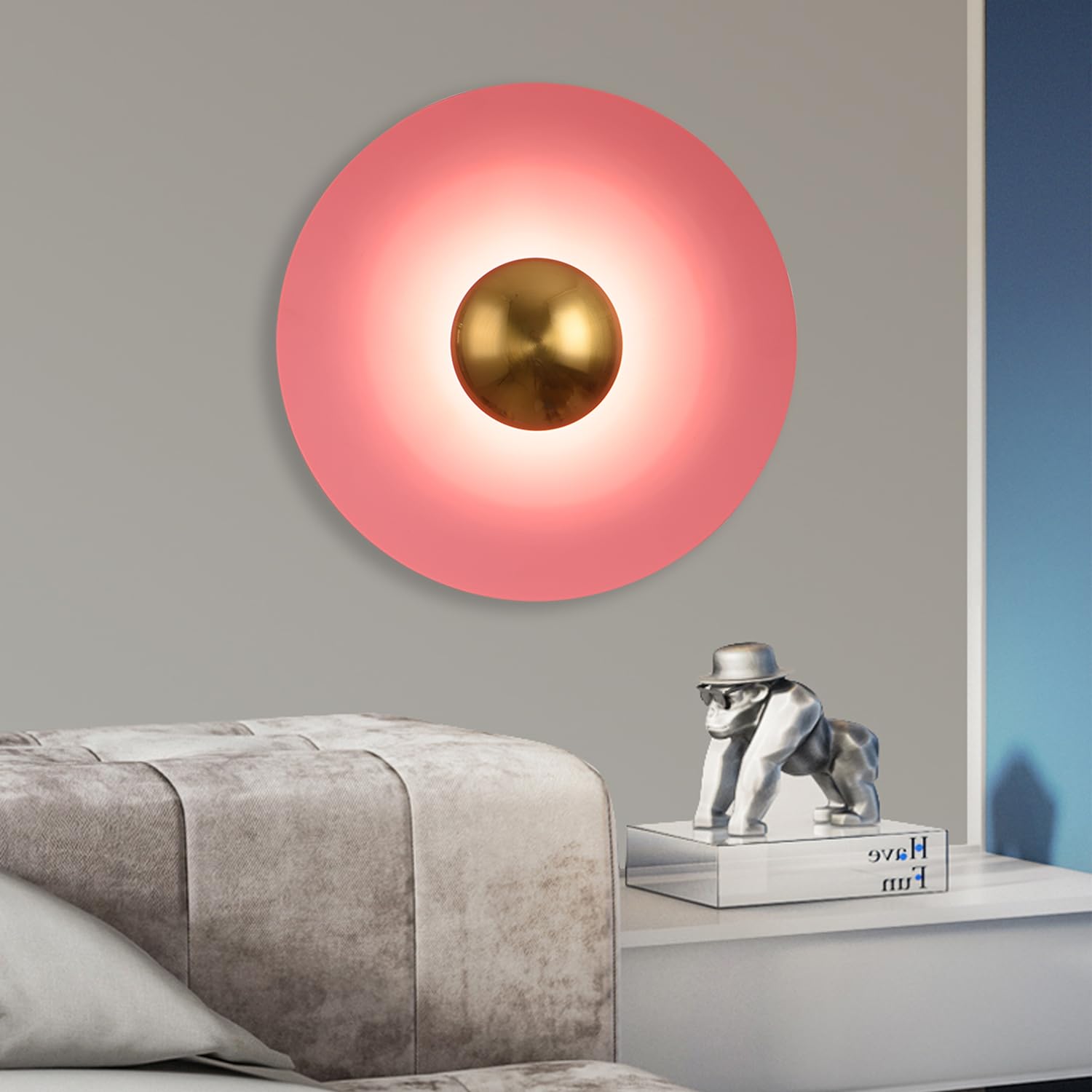 Valentina Minimalistisch Platte LED Innenbereich Wandleuchte Metall Hotel
