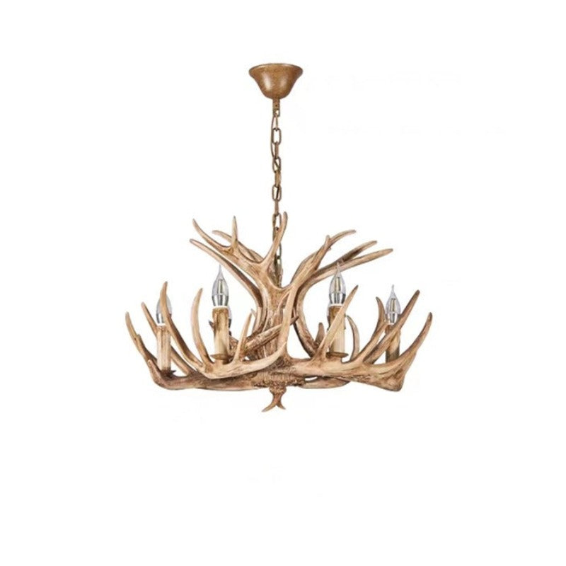 Epoch Vintage  Kronleuchter Horn Natur Weiß/Braun/Kaffee Wohnzimmer Harz