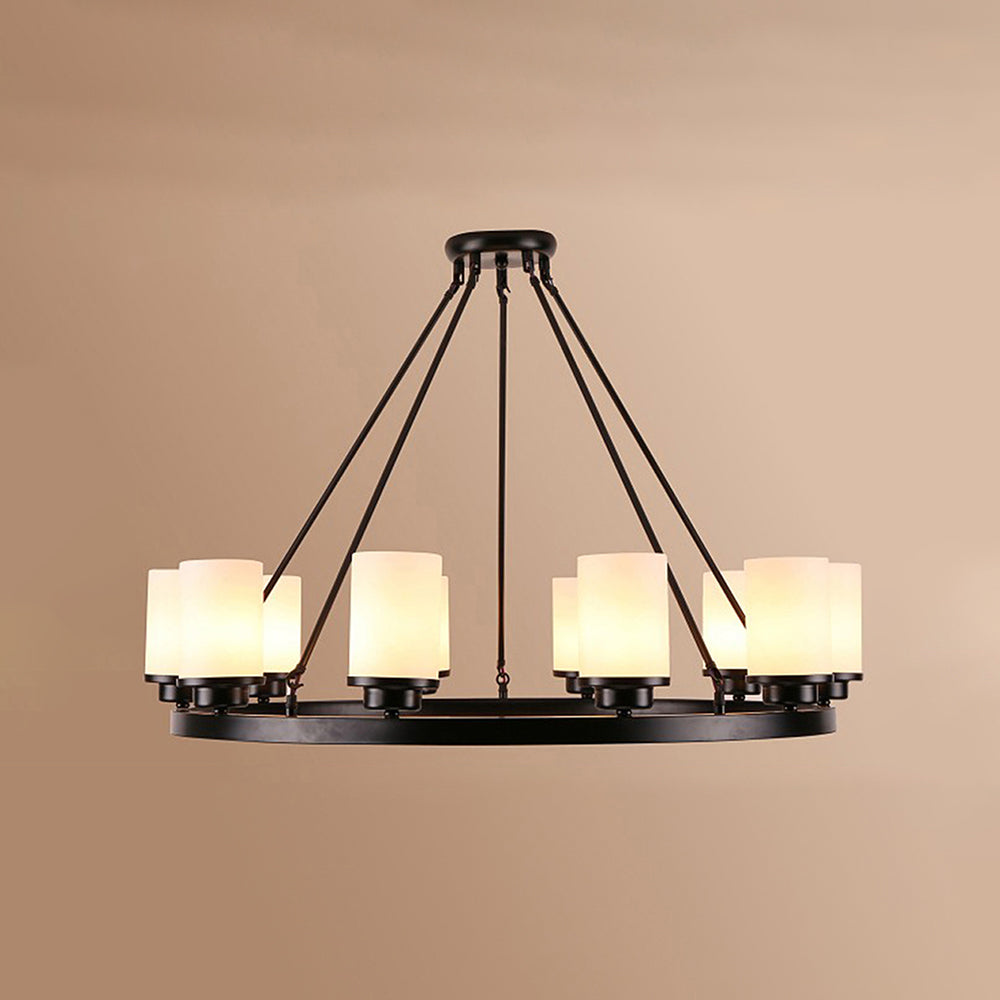 Silva Kronleuchter Glas Retro Zylinder Esstisch, Schwarz Weiß, Metall