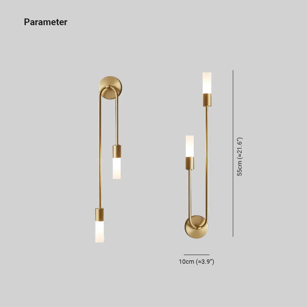 Kristy  Wandleuchte 2 Flammig Doppelwandiges Design Gold Wohnzimmer
