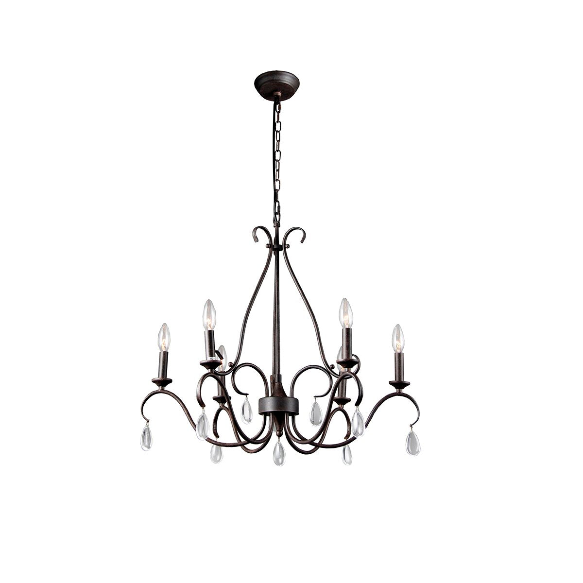 Uzorus Vintage Industrial Metal Crystal Chandelier - Letslighting