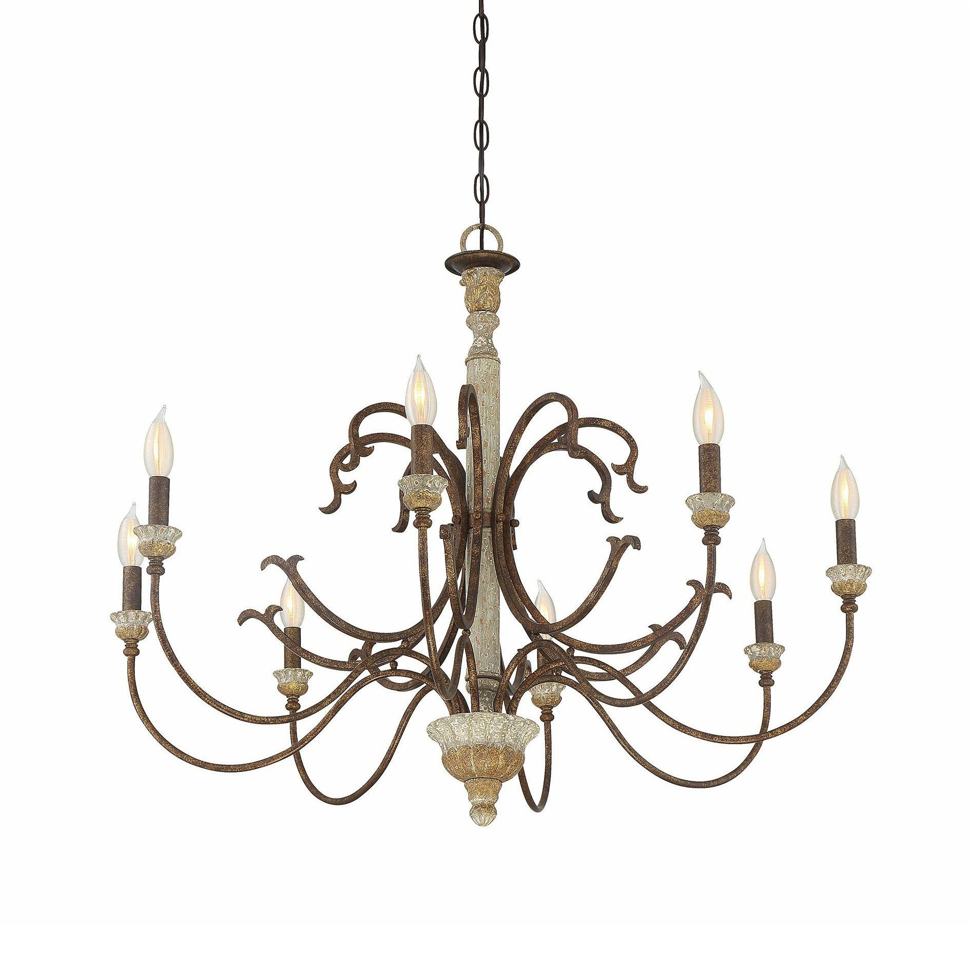 Evareth Holz Vintage Handgeschnitzt Kronleuchter-Letslighting