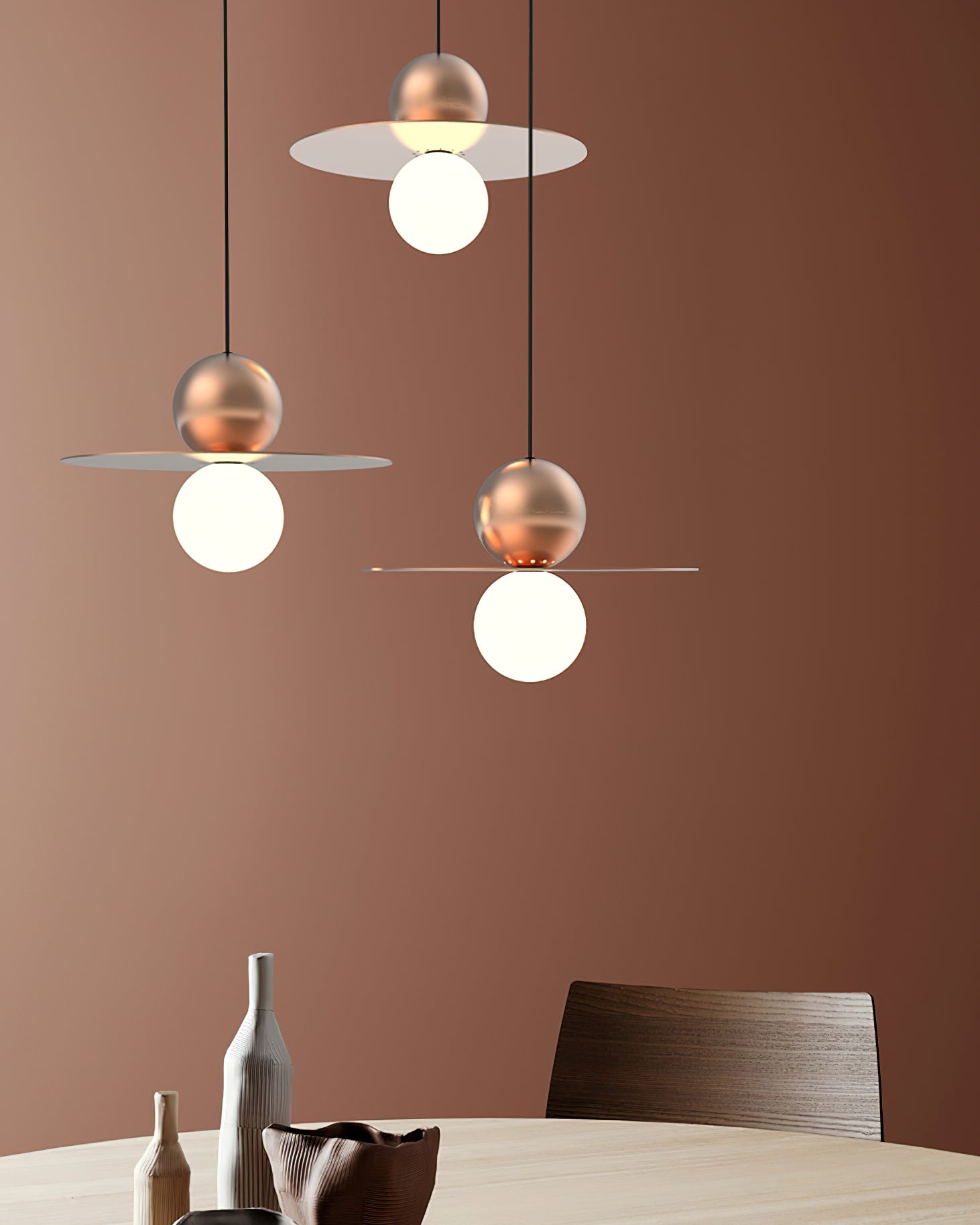 Sky Pendelleuchte Glas Hut Schwarz Gold-Letslighting