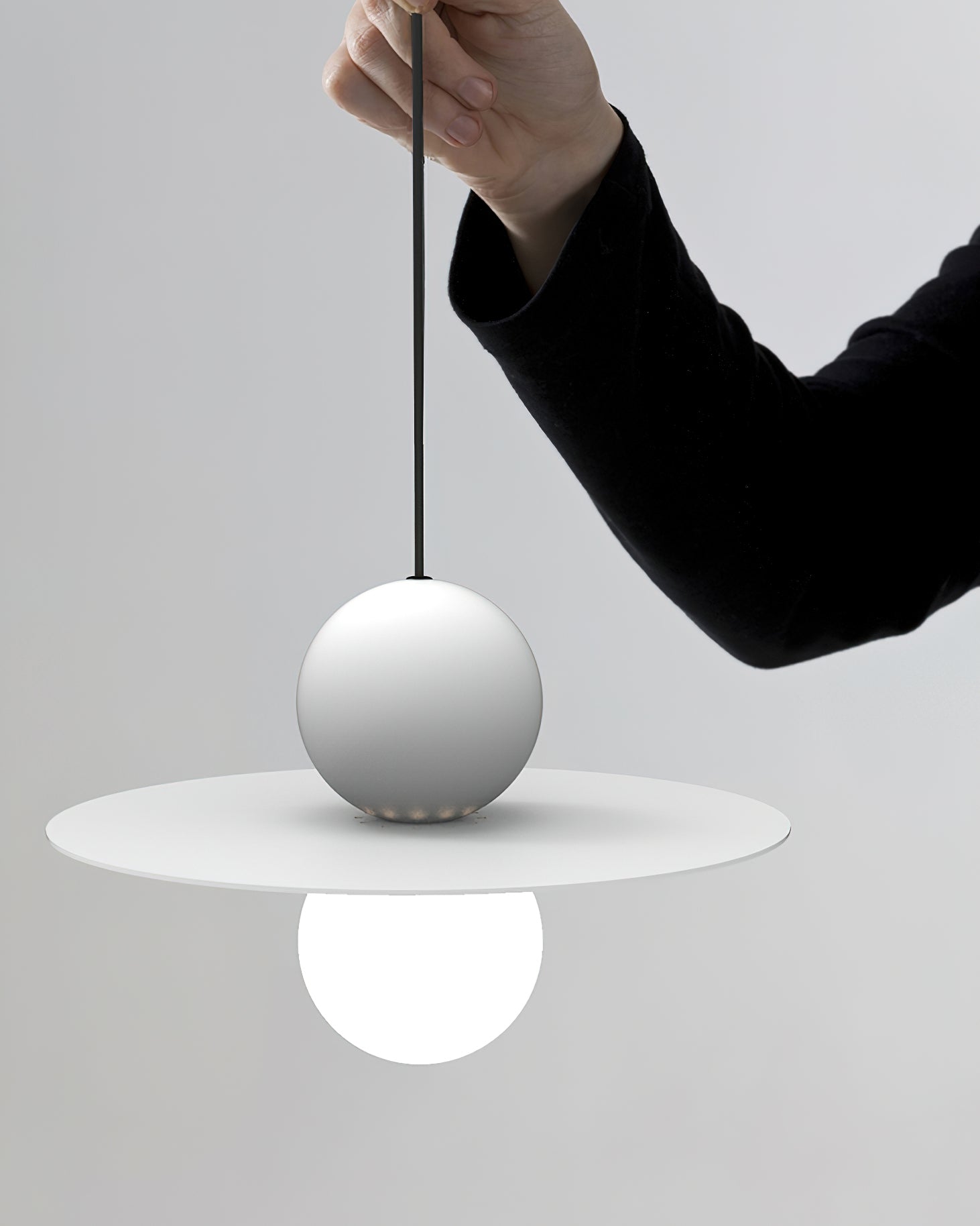 Sky Pendelleuchte Glas Hut Schwarz Gold-Letslighting