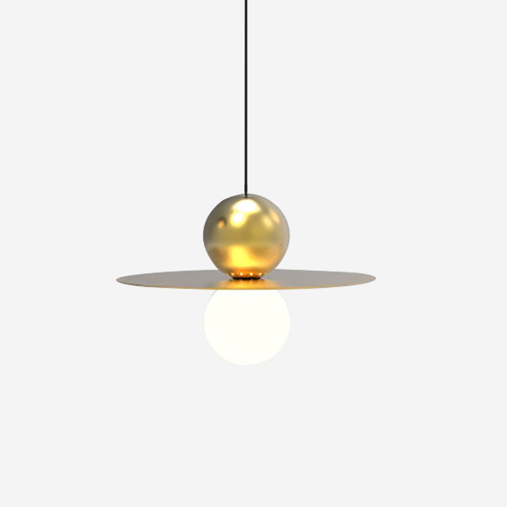 Sky Pendelleuchte Glas Hut Schwarz Gold-Letslighting