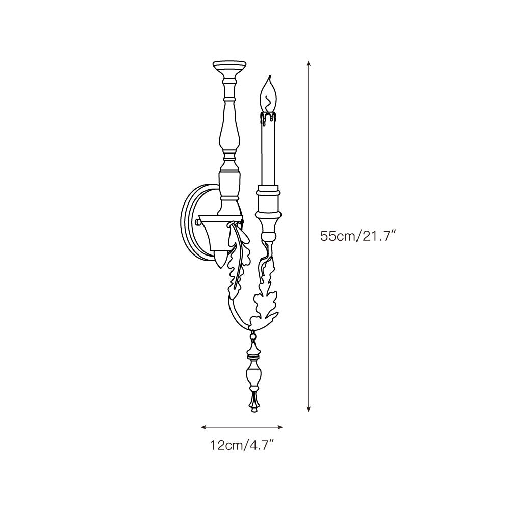 Ivelor Industrielle Vintage-Kerzen-Wandleuchte-Letslighting