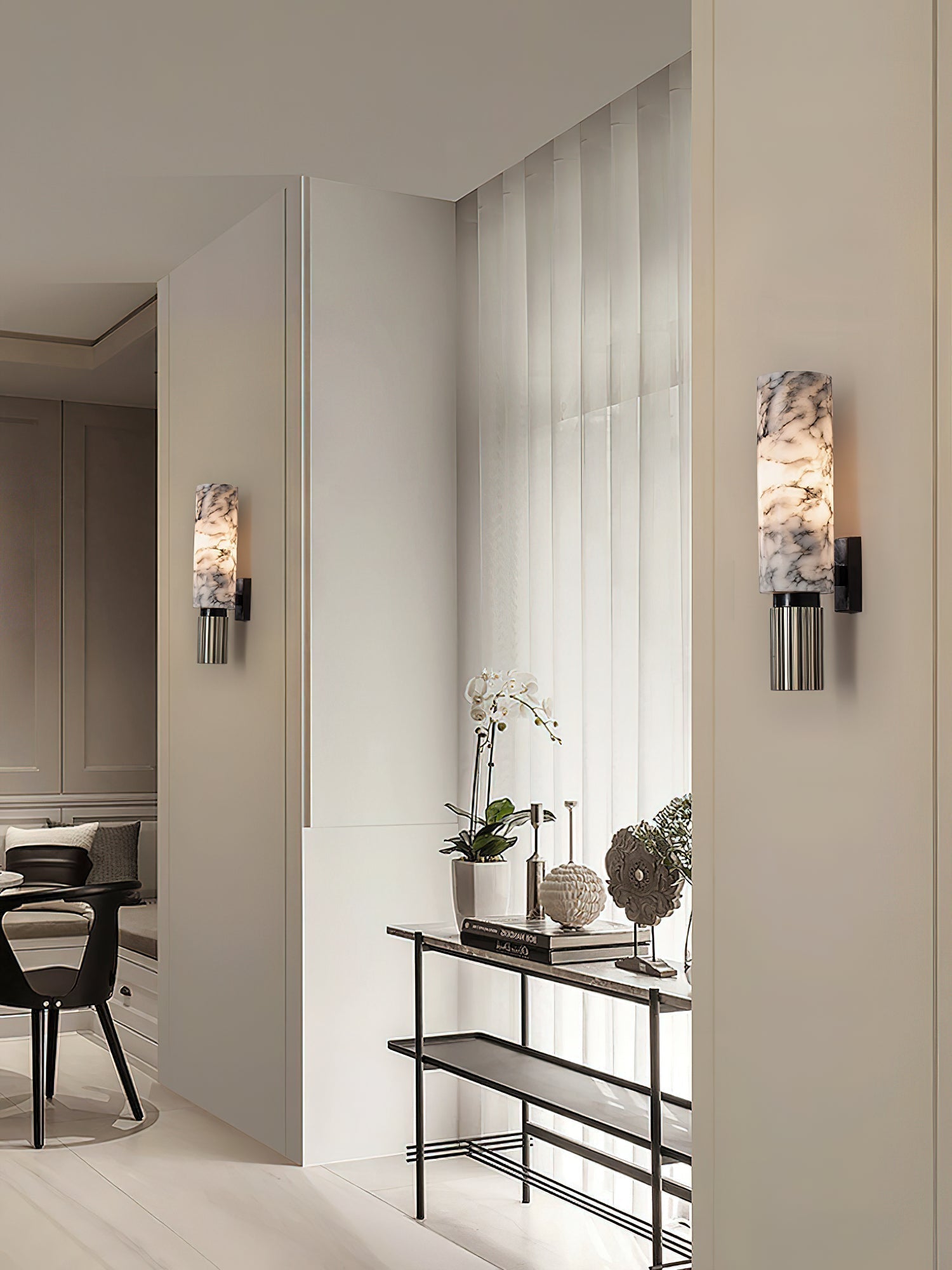 Olnoreth Modern Minimalist Metal Alabaster Wall Lamp - Letslighting