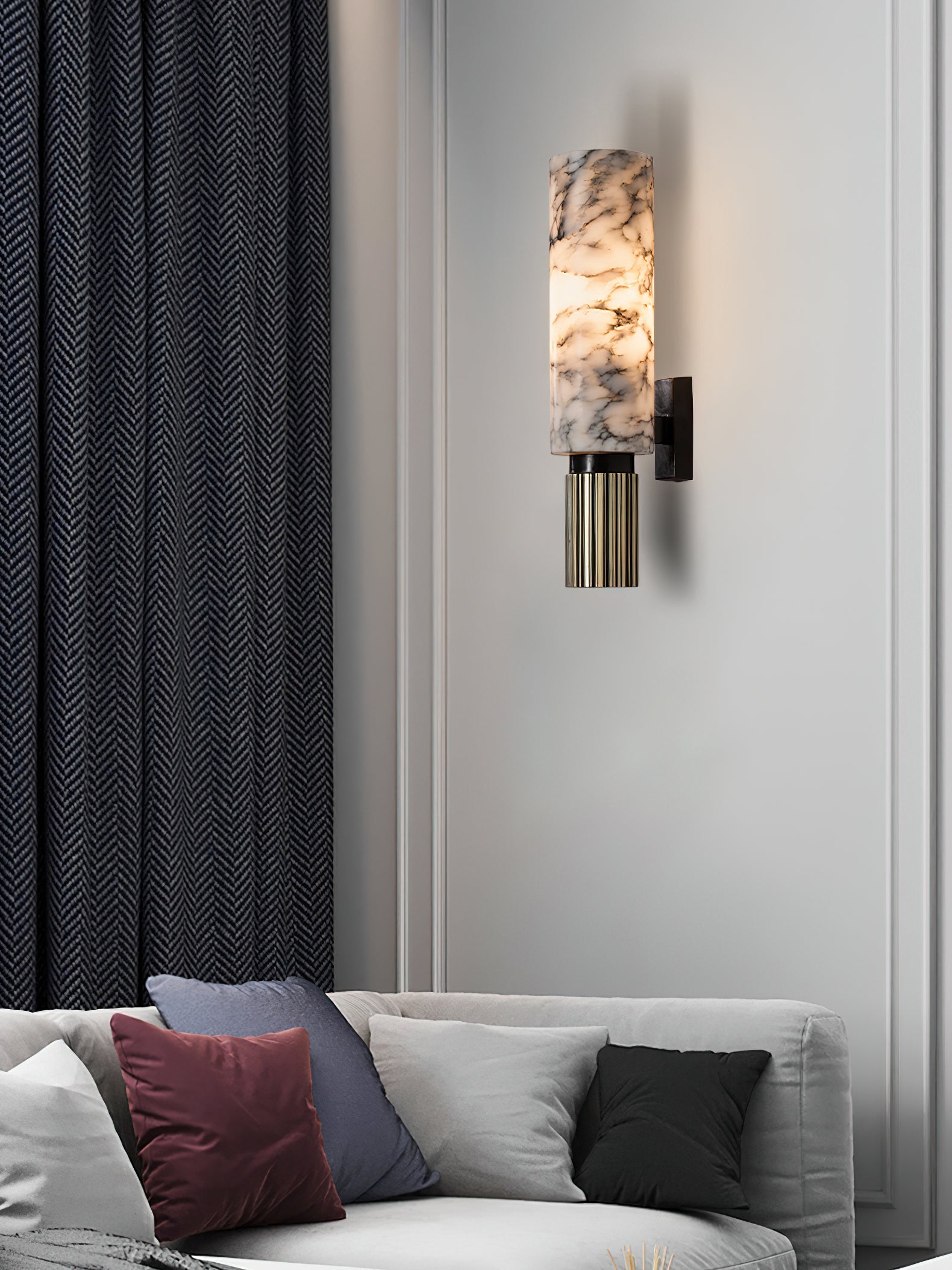 Olnoreth Modern Minimalist Metal Alabaster Wall Lamp - Letslighting