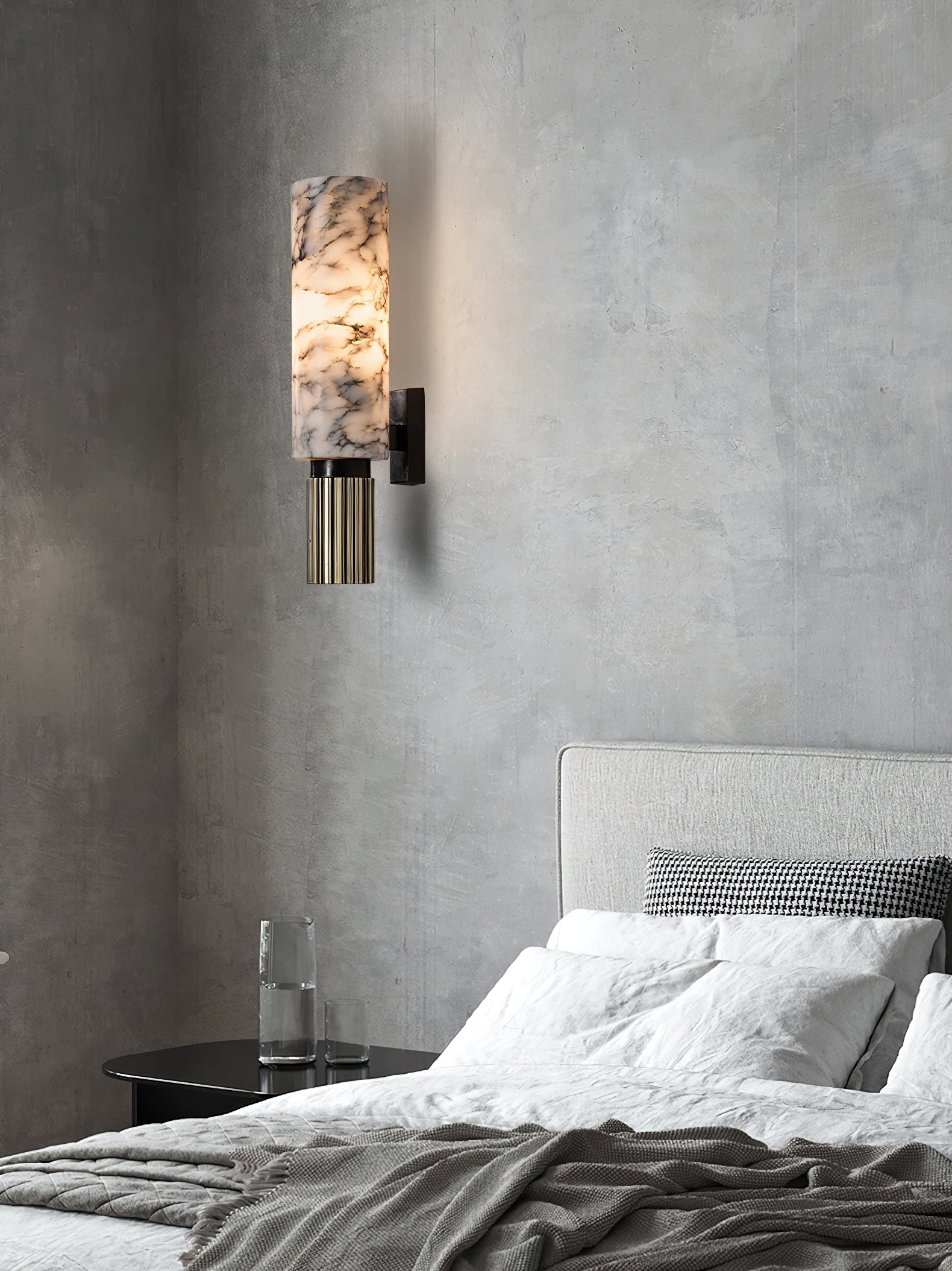 Olnoreth Modern Minimalist Metal Alabaster Wall Lamp - Letslighting