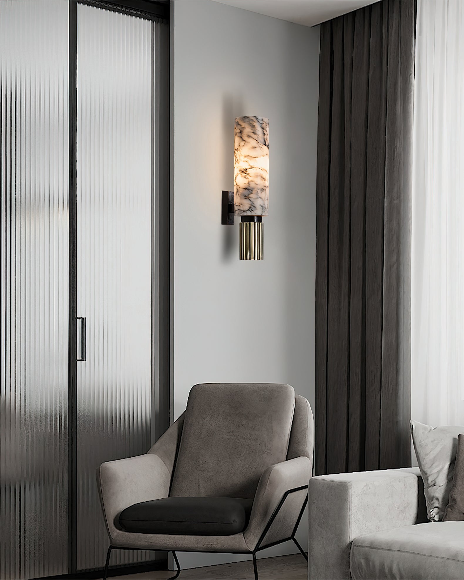 Olnoreth Modern Minimalist Metal Alabaster Wall Lamp - Letslighting