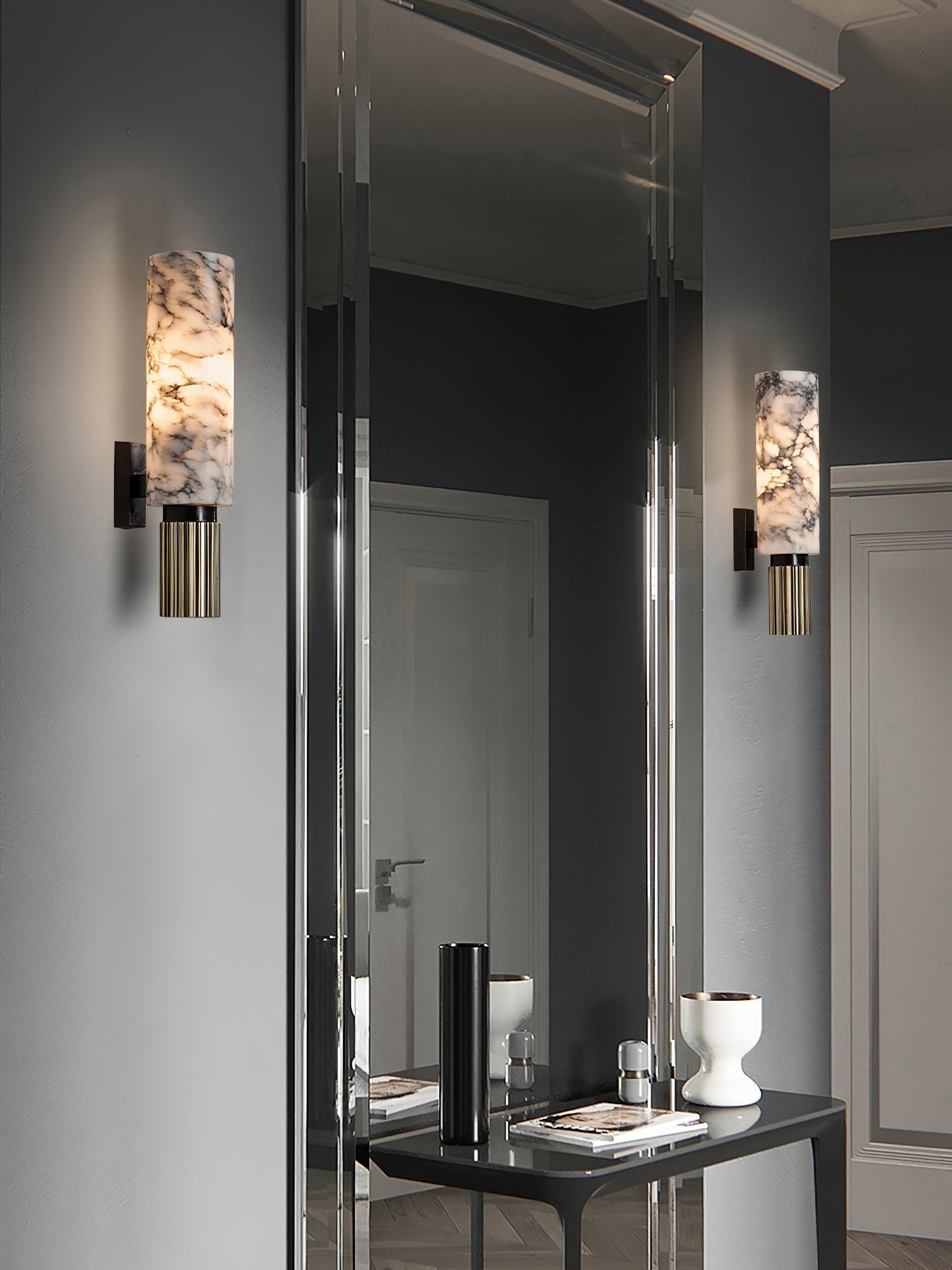 Olnoreth Modern Minimalist Metal Alabaster Wall Lamp - Letslighting