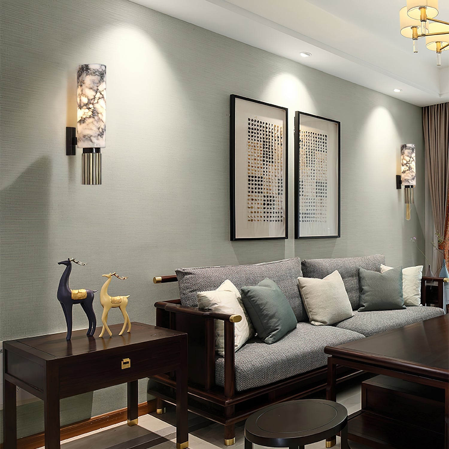 Olnoreth Modern Minimalist Metal Alabaster Wall Lamp - Letslighting