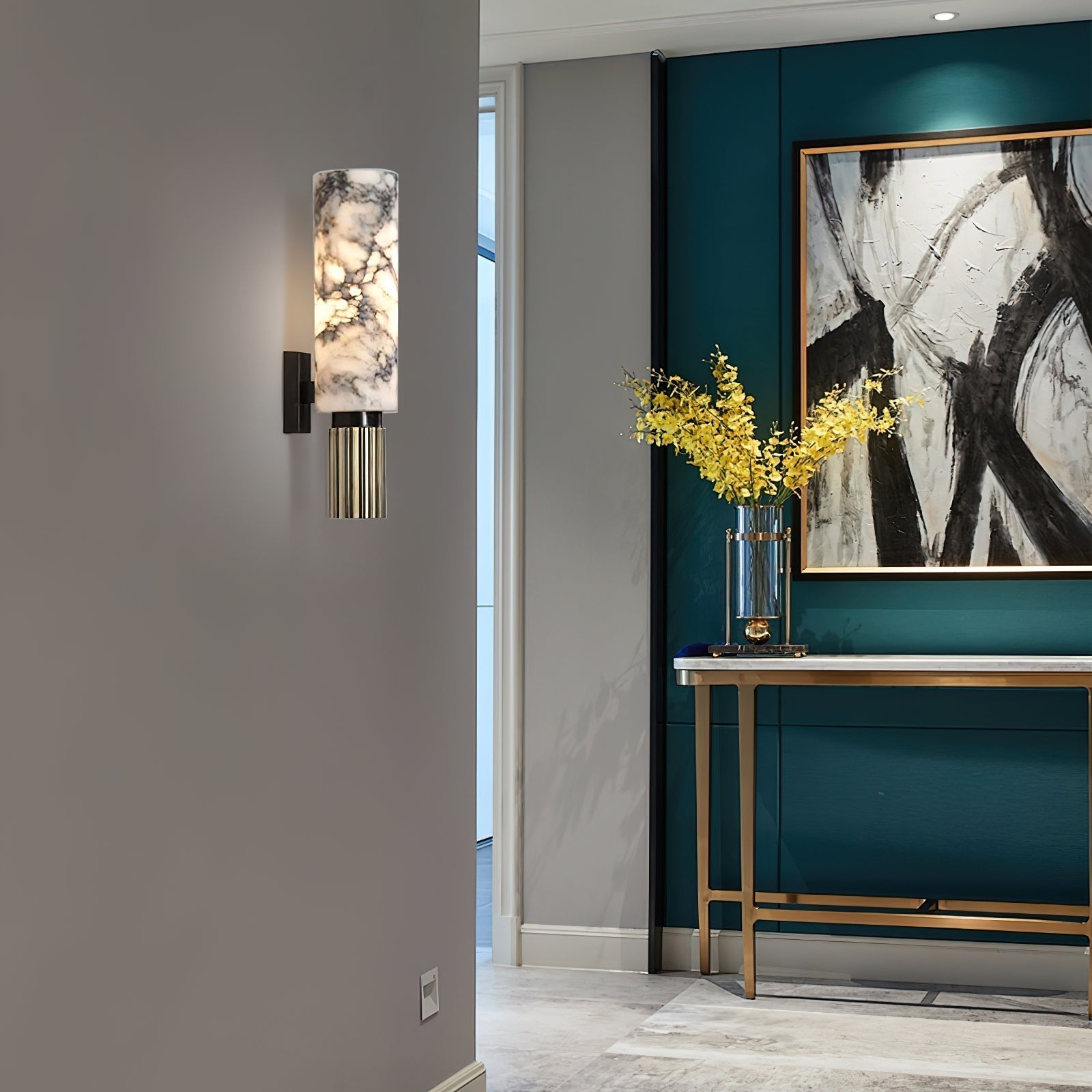 Olnoreth Modern Minimalist Metal Alabaster Wall Lamp - Letslighting