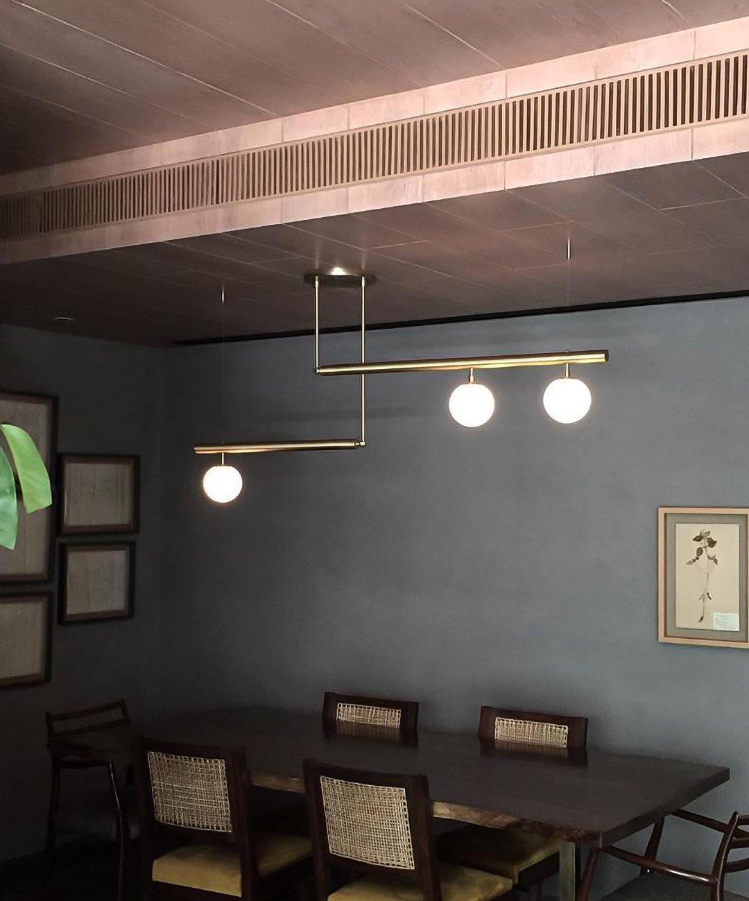 Solara Pendelleuchte Messing Linear Satellite Minimalistisch-Letslighting