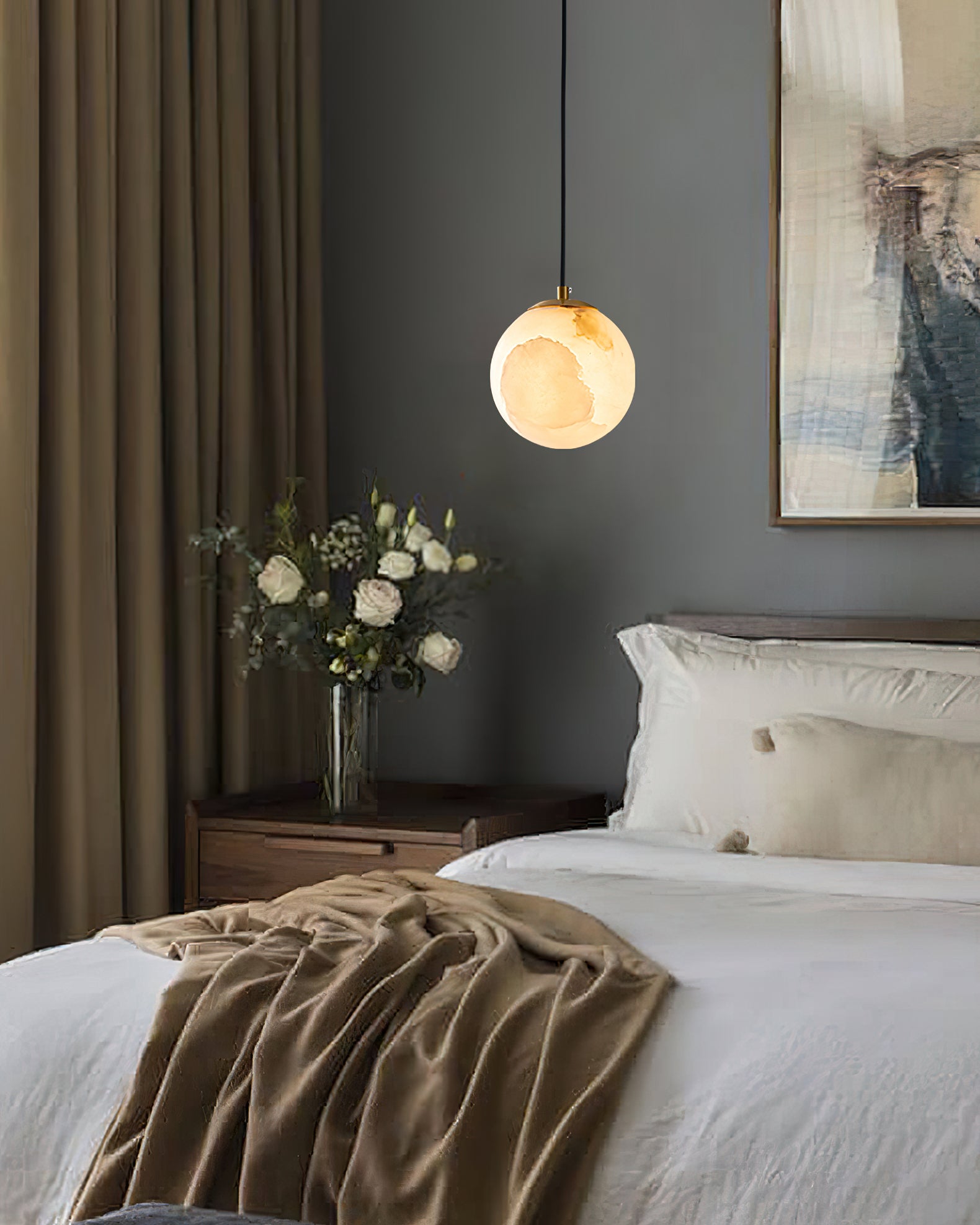 Uphaara Modern Minimalist Alabaster Pendant Light - Letslighting