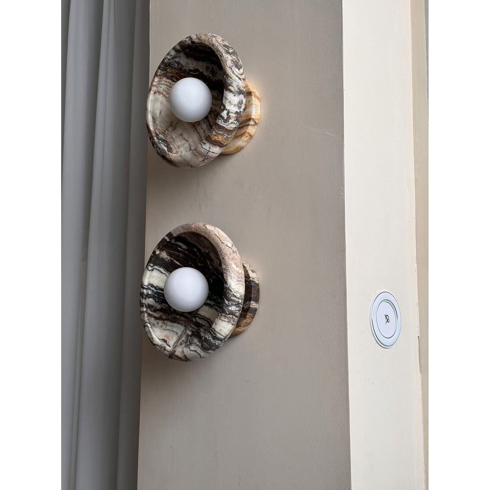 Piedra Modern Minimalist Marble Glass Wall Lamp - Letslighting