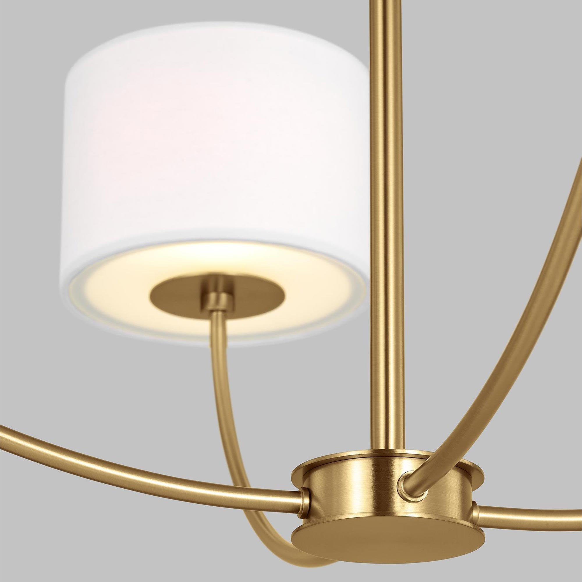 Mycaren Industrieller Vintage Kronleuchter aus Messing mit Stoffbezug-Letslighting