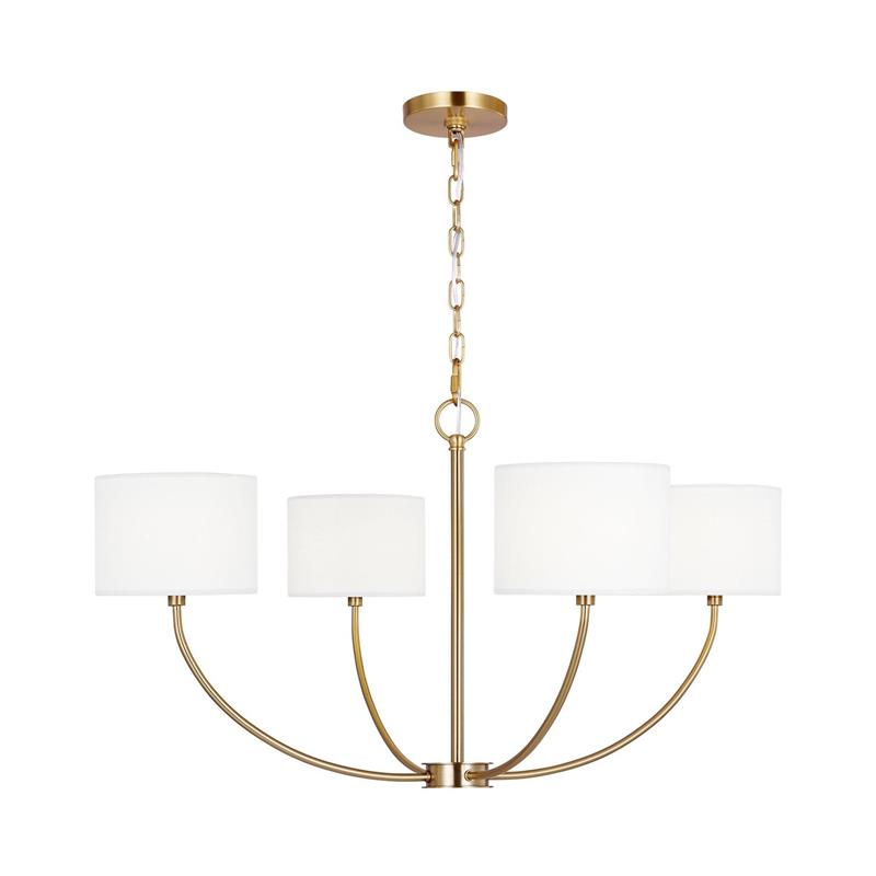 Mycaren Industrieller Vintage Kronleuchter aus Messing mit Stoffbezug-Letslighting
