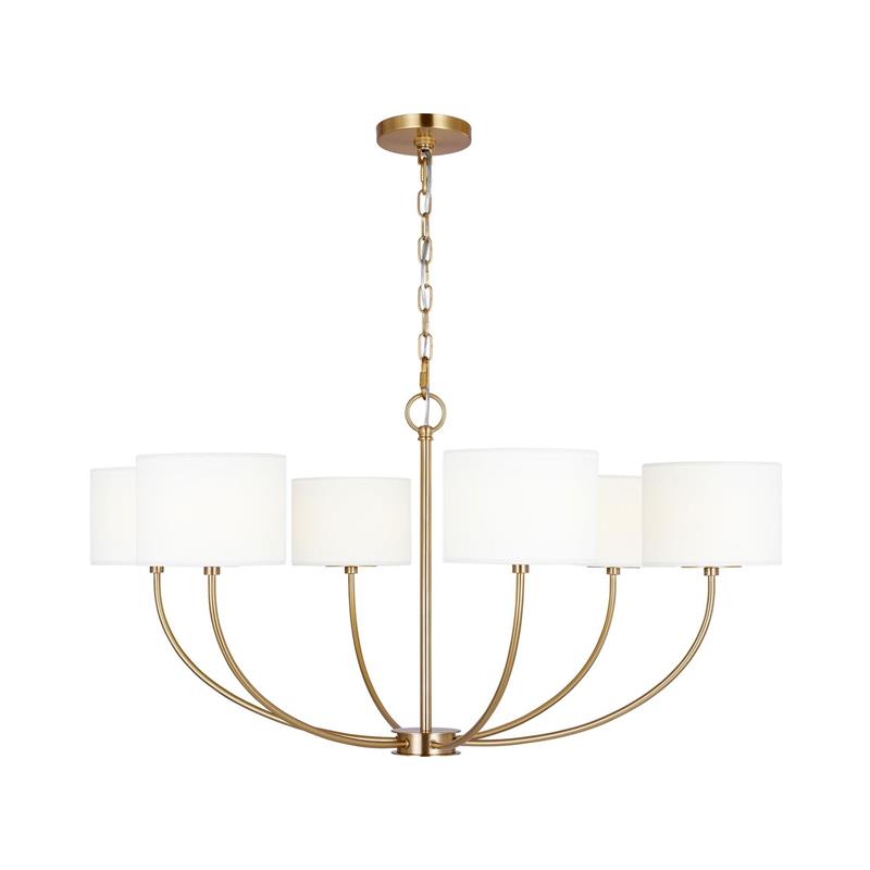 Mycaren Industrieller Vintage Kronleuchter aus Messing mit Stoffbezug-Letslighting
