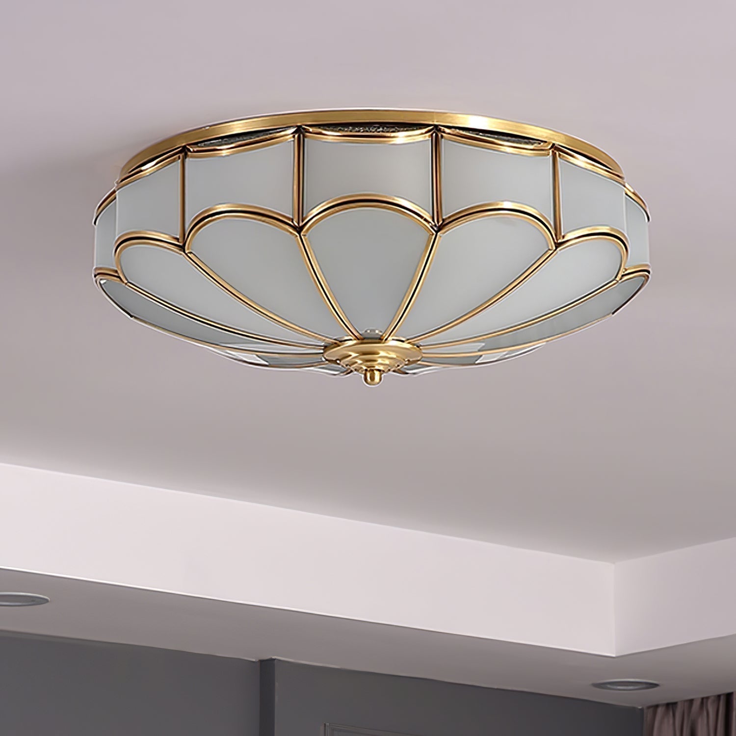 Evmarara Elegance Deckenleuchte aus Messing und Glas-Letslighting