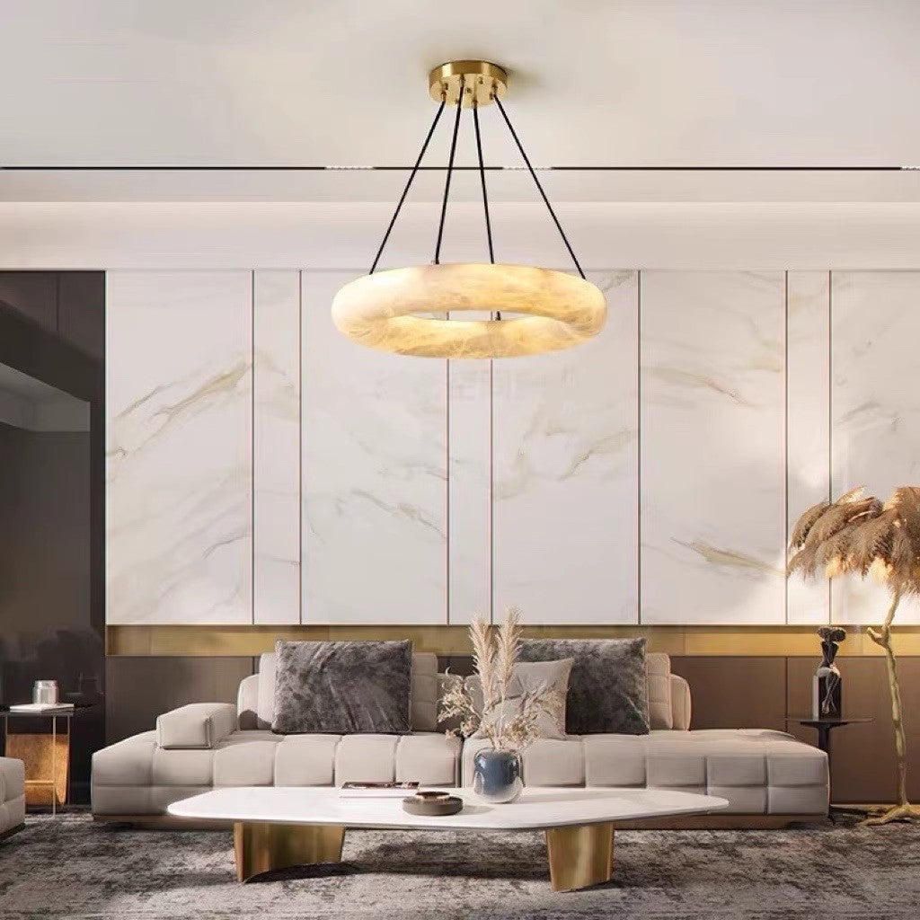Alvynora Modern Minimalist Brass Alabaster Chandelier - Letslighting