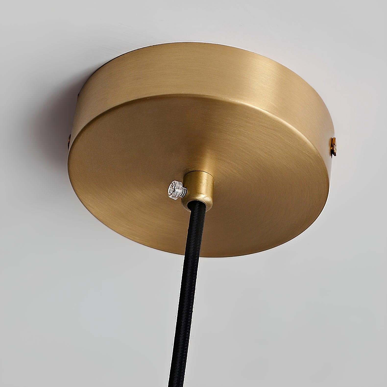 Solara Pendelleuchte Opalglas Rippen Glocke Messing Vintage-Letslighting
