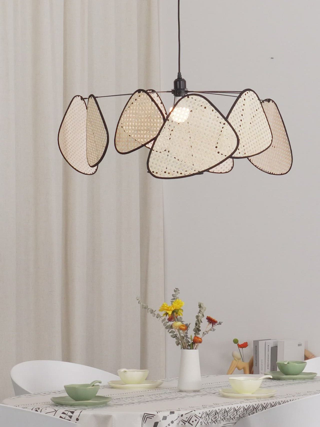 Lustra Kronleuchter Schirm Cannage Suspension Retro-Letslighting