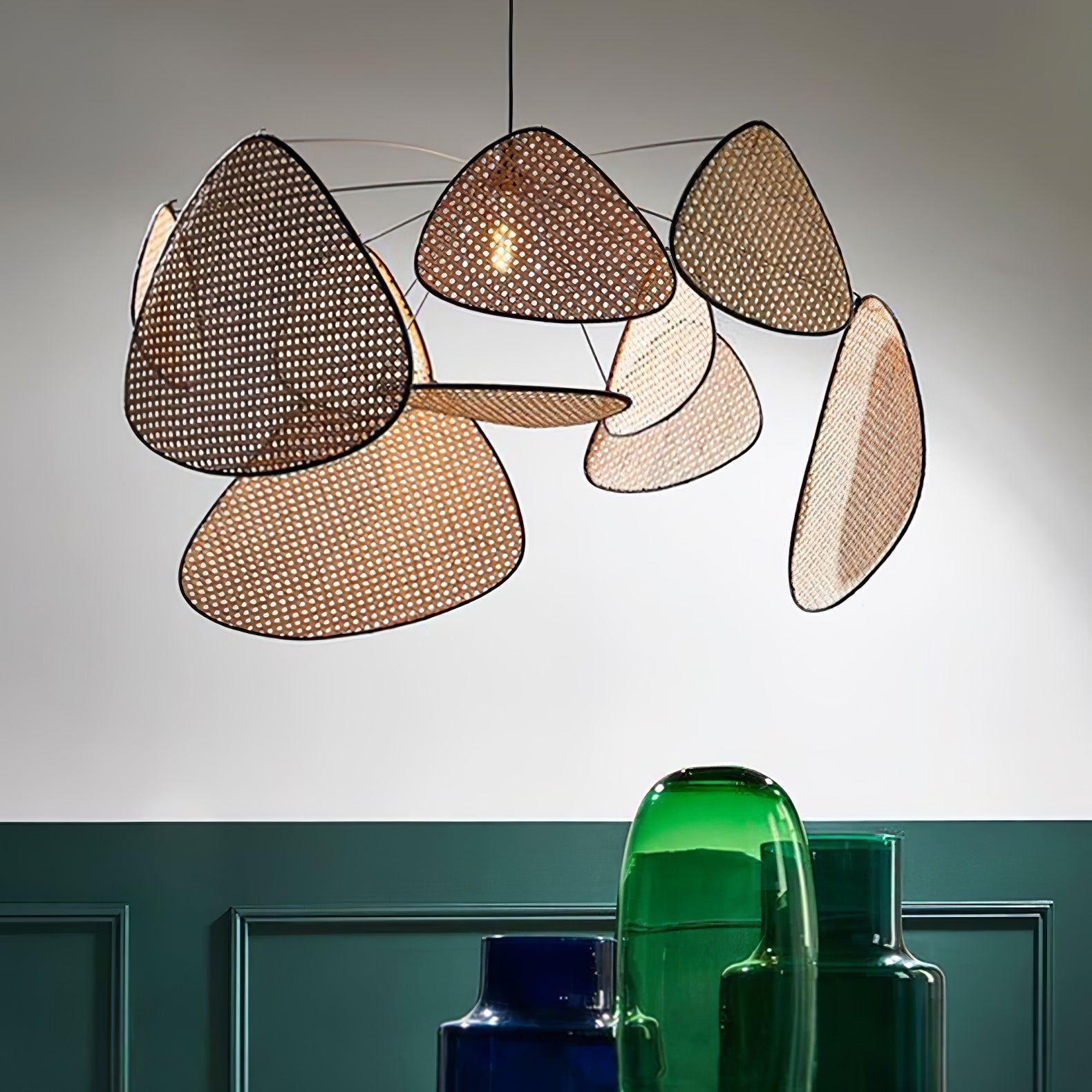 Lustra Kronleuchter Schirm Cannage Suspension Retro-Letslighting
