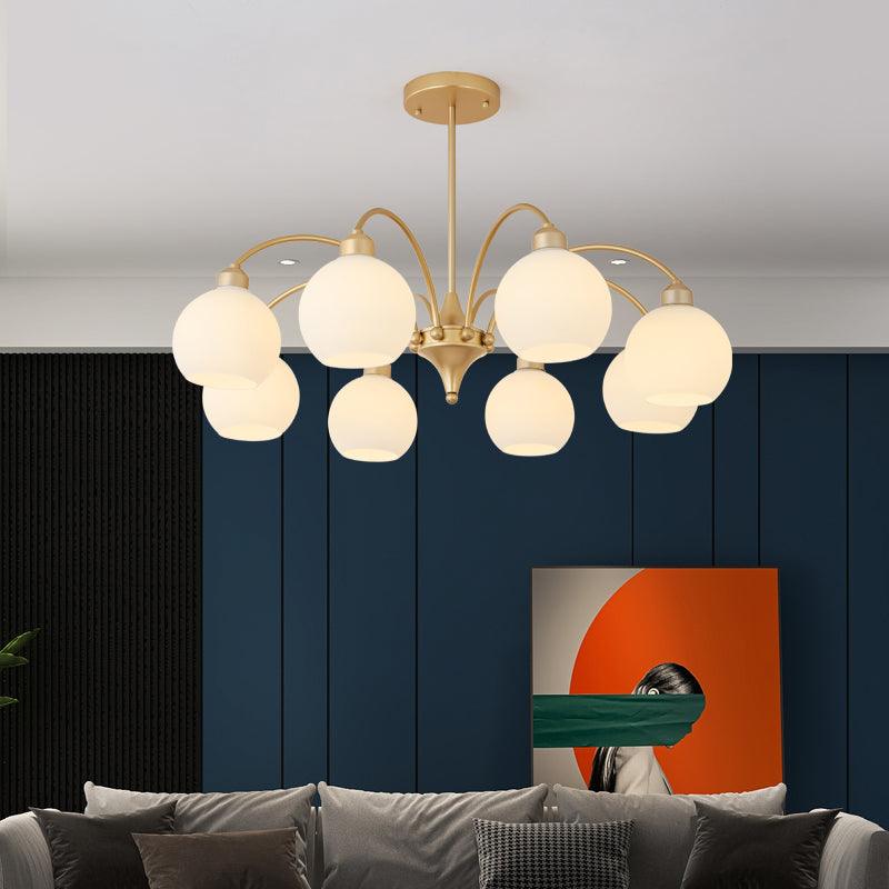 Lustra Kronleuchter Skulptural Glas Gold Modern 8-armig-Letslighting
