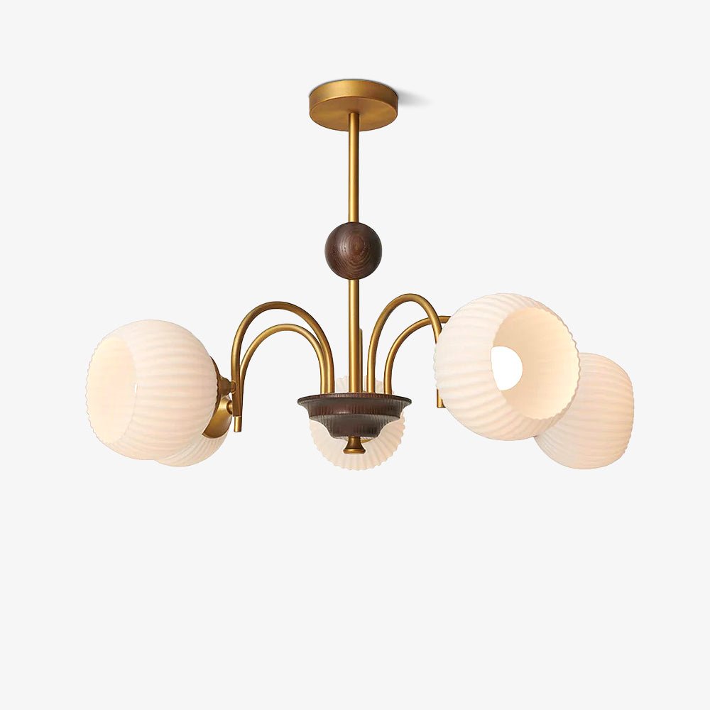 Lustra Kronleuchter Skulptural Glas Rippen mit Eisen-Letslighting