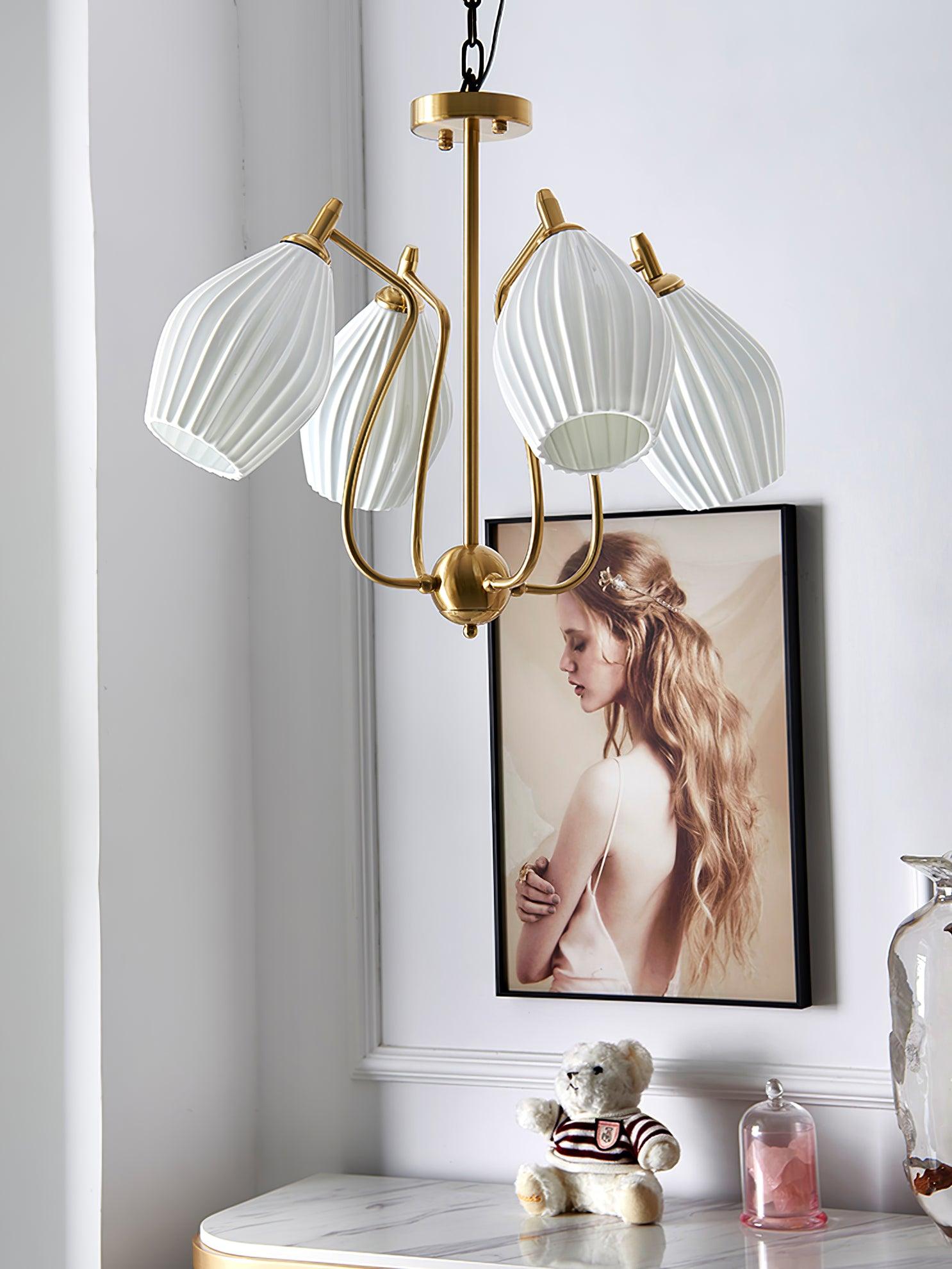 Lustra Keramik-Lüster Rippen Struktur Glas Elegant-Letslighting