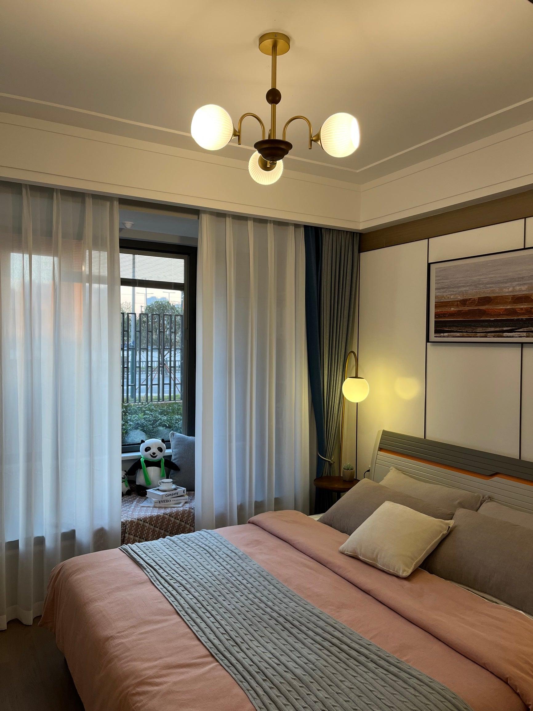 Lustra Kronleuchter Skulptural Glas Rippen mit Eisen-Letslighting