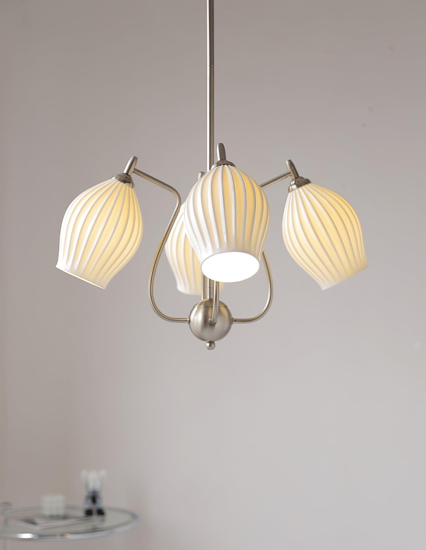 Lustra Keramik-Lüster Rippen Struktur Glas Elegant-Letslighting