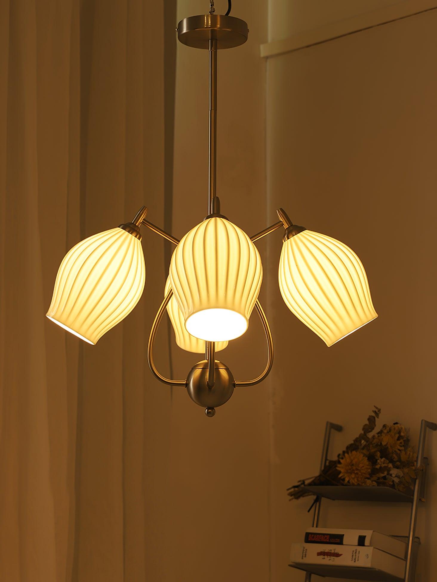 Lustra Keramik-Lüster Rippen Struktur Glas Elegant-Letslighting