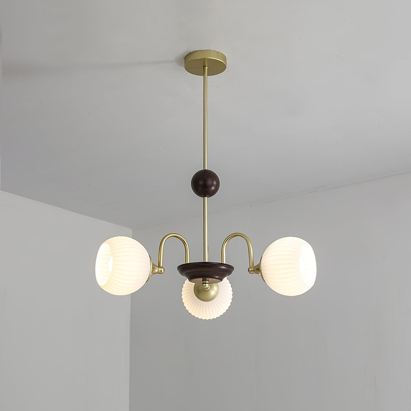 Lustra Kronleuchter Skulptural Glas Rippen mit Eisen-Letslighting