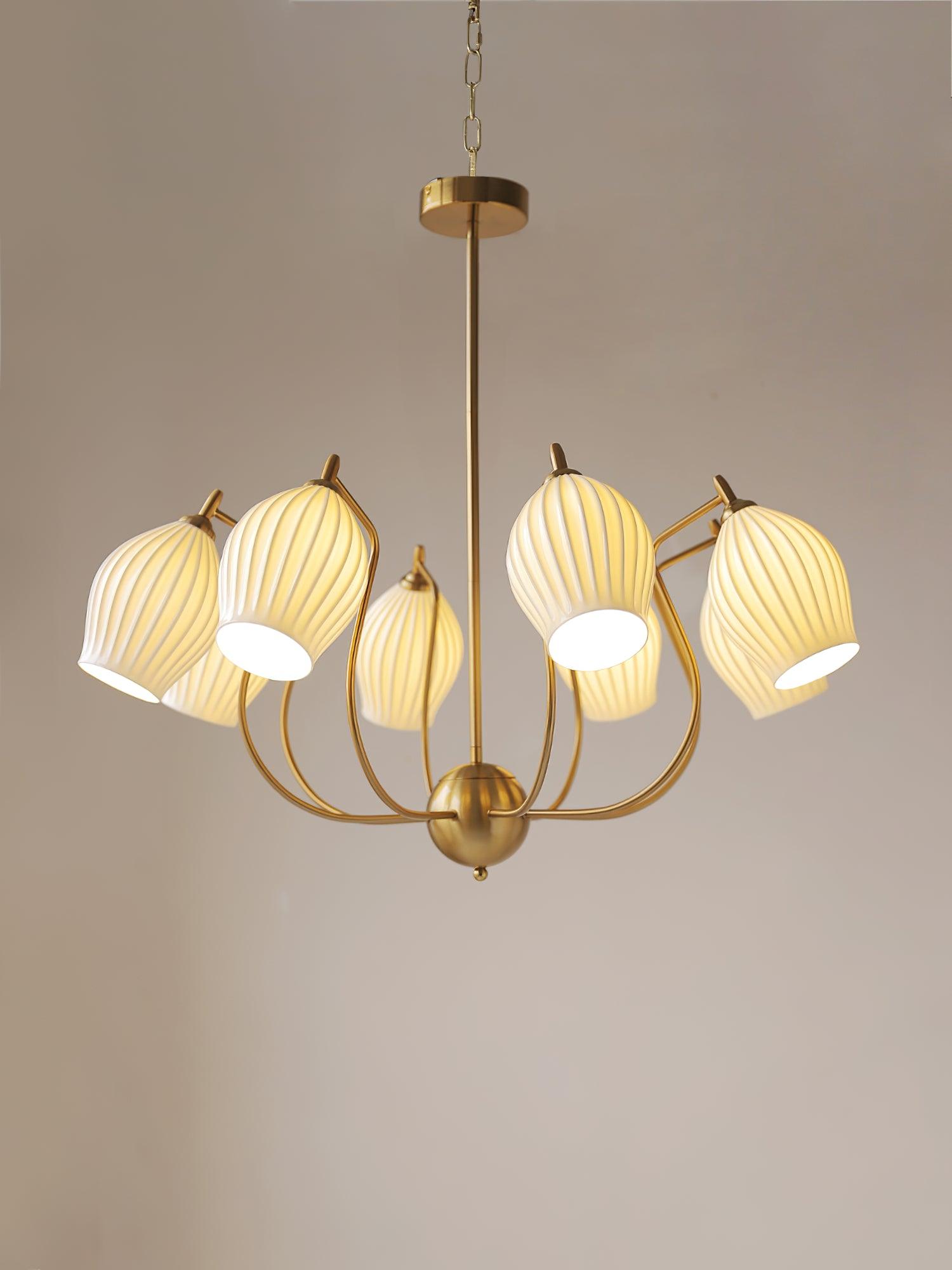 Lustra Keramik-Lüster Rippen Struktur Glas Elegant-Letslighting