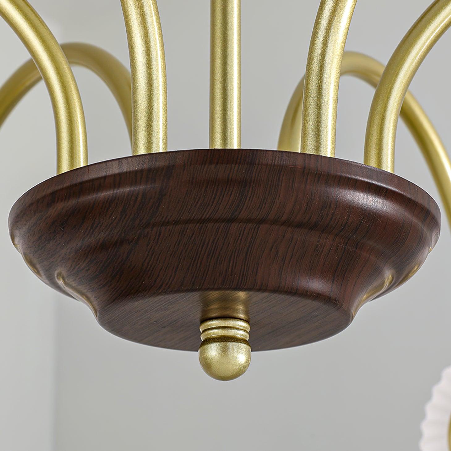 Lustra Kronleuchter Skulptural Glas Rippen mit Eisen-Letslighting