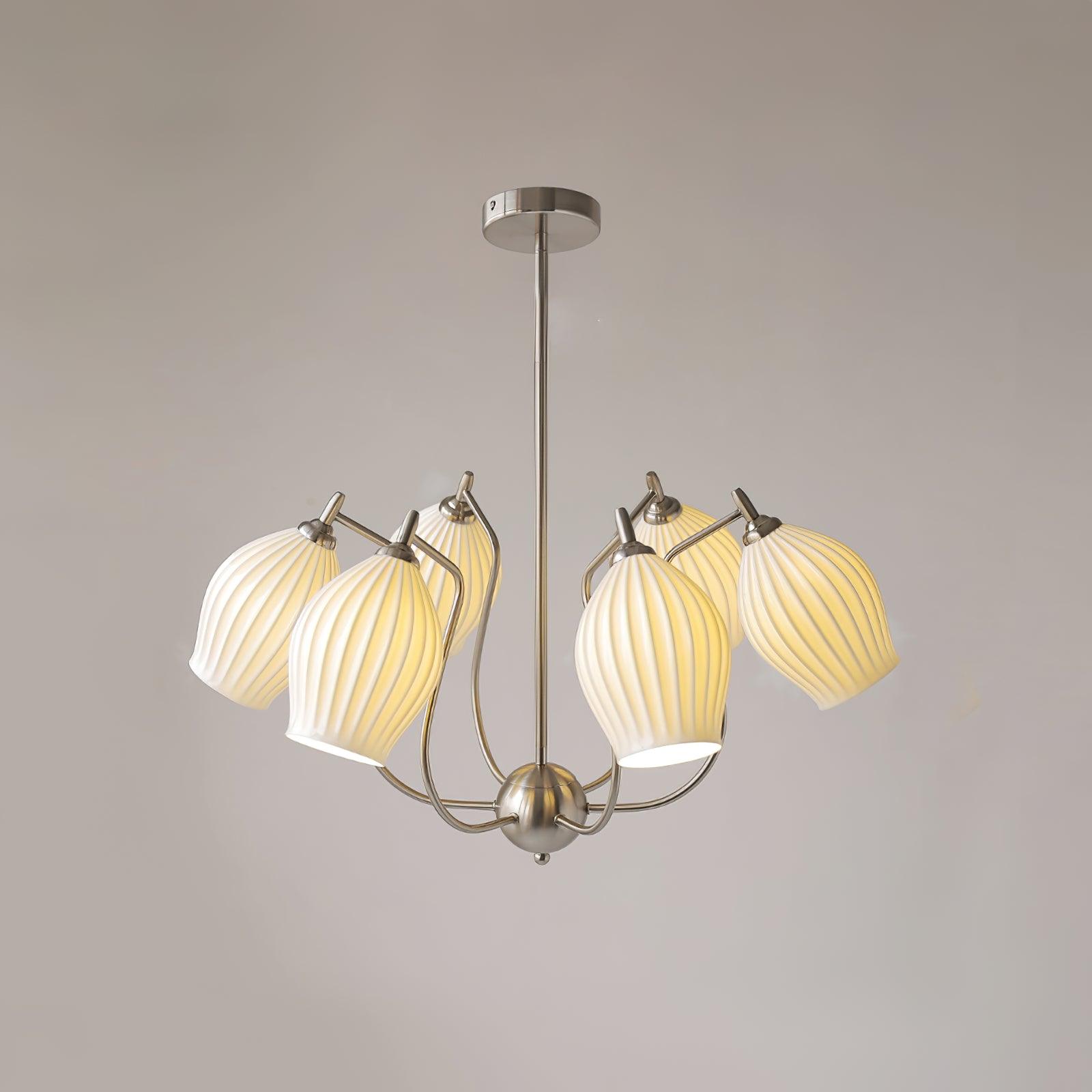 Lustra Keramik-Lüster Rippen Struktur Glas Elegant-Letslighting